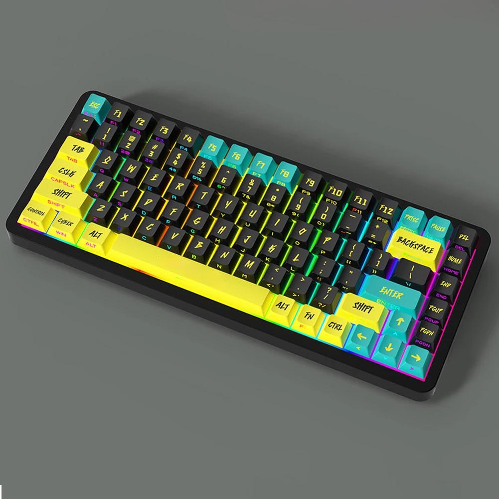 74 Keys Keycap Cherry Profile Side Engraved Translucent Keycaps Pbt Custom Adapted for Wooting Key Caps