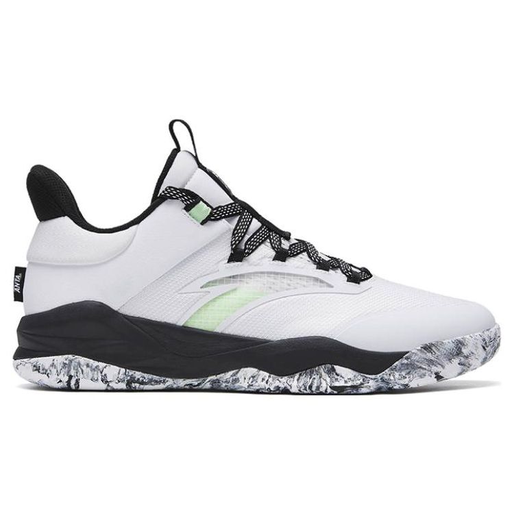Anta Badass Basketball Shoes Men Sneakers White Black 912241601-1