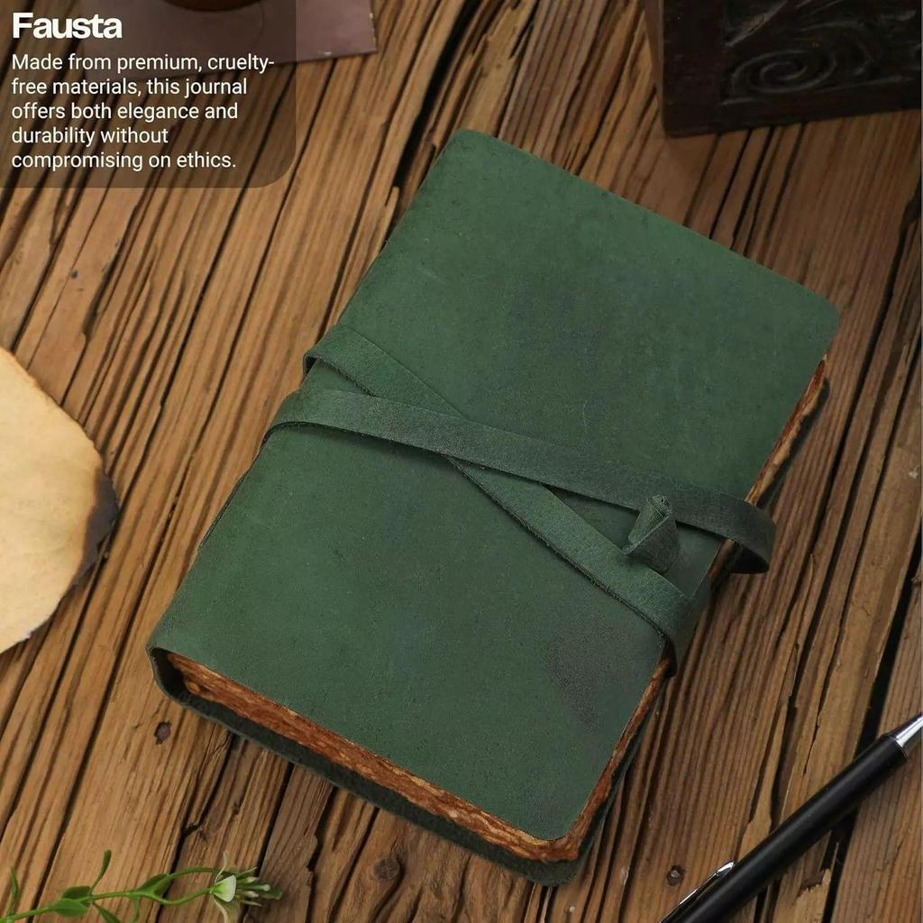 Vintage Leather Bound Journal for Writing, 240 Pages 7 X 5 Inches, Deckle Edge