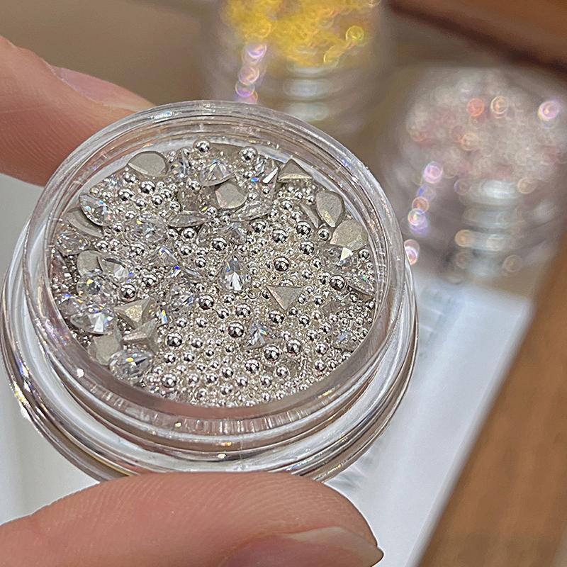 1Box Nail Heart Love Splicing Diamonds Zircon  Jewelry Charms Decoration Shiny Gems Diamonds Nail Art Kit Accessories