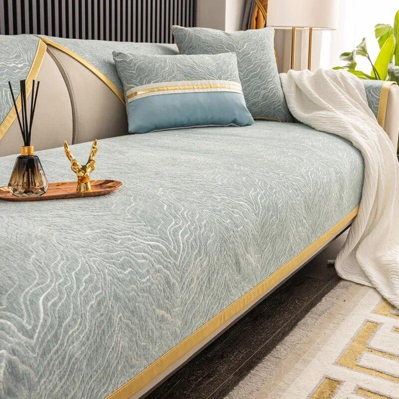 

Чехол для дивана из синели с рябью, современный универсальный чехол для дивана Four Seasons для гостиной, нескользящая подушка для дивана, подлокотник, спинка 70x70cm 1pcs