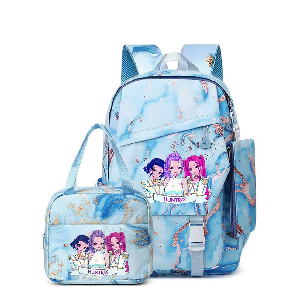 Kpop Demon Hunters, Elementary School Bag, Children'S Backpack, Lunch Bag, Pencil Bag, Three-Piece Set, Student Backpack