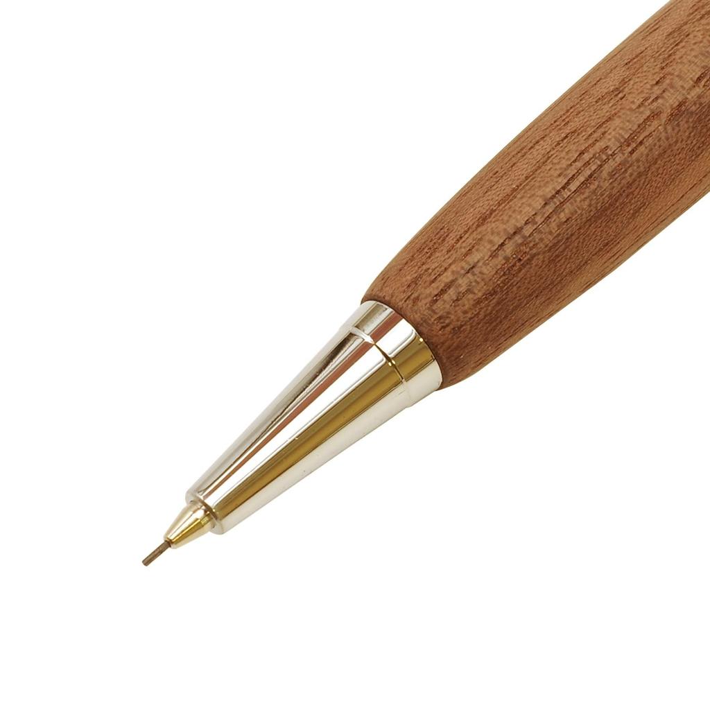 Shape Wooden Shaft Mechanical Knock Gift SS1 F-STYLE Pencil, Type, 0.5mm [Walnut]
