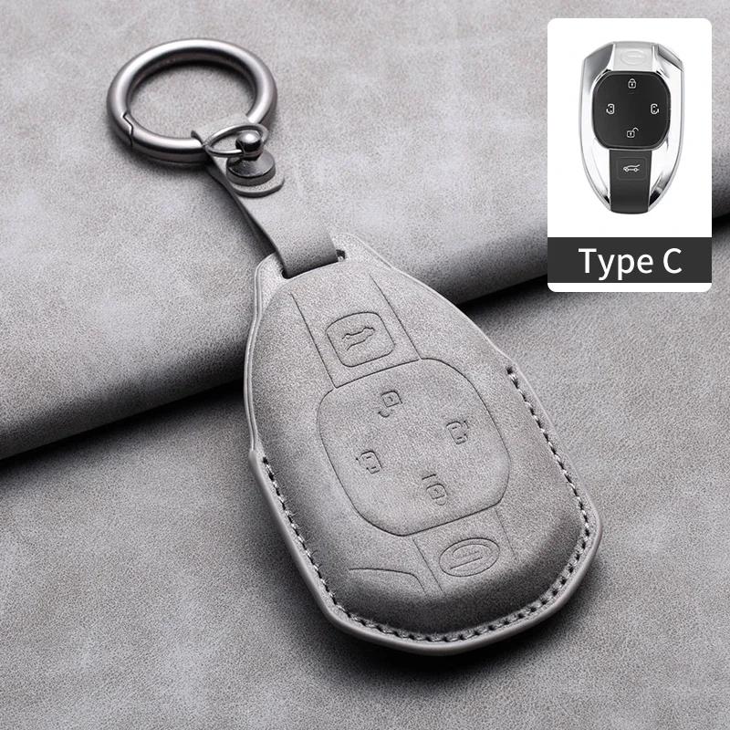 Leather Car Remote Key Case Cover for GAC Trumpchi GS4 GM8 GA3 GA6 SGS7 GA4 GS5 GS3 Legend GS8 Keychain Accessories