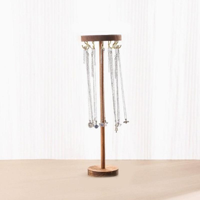 Bracelet Hanging Stand Jewelry Display Rack Wood Texture Bracelet Holder for Displaying Necklaces Earrings and Bracelets