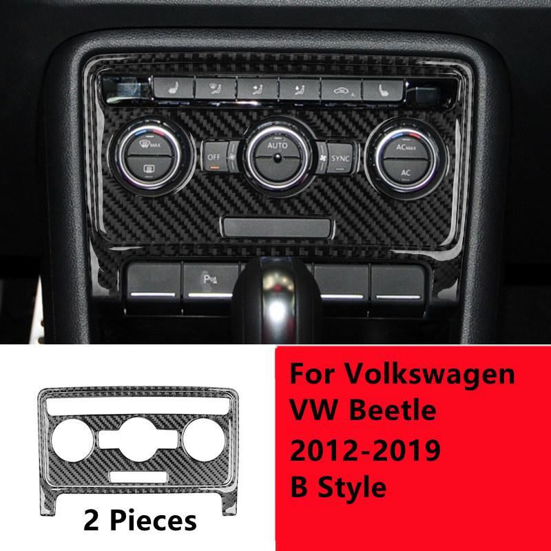 Carbon Fiber Car Center Console Air Conditioning CD Control Panel Cover Trim Strips Decoration Sticker For Volkswagen VW