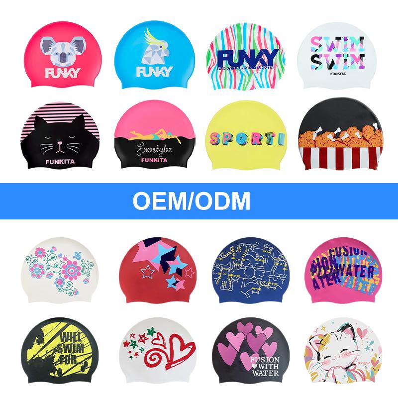 CAP100 50g Swimming Caps 22cm 19.5cm Cheap Price Custom Pattern Printing Logo Swim Cap No Odor OEM Factory Price