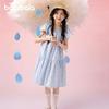 Balabala Girls' Dress, Children's Dress, 2025 New Summer Dress, Medium and Large Children's Pure Cotton Sweet A-line Tower Skirt