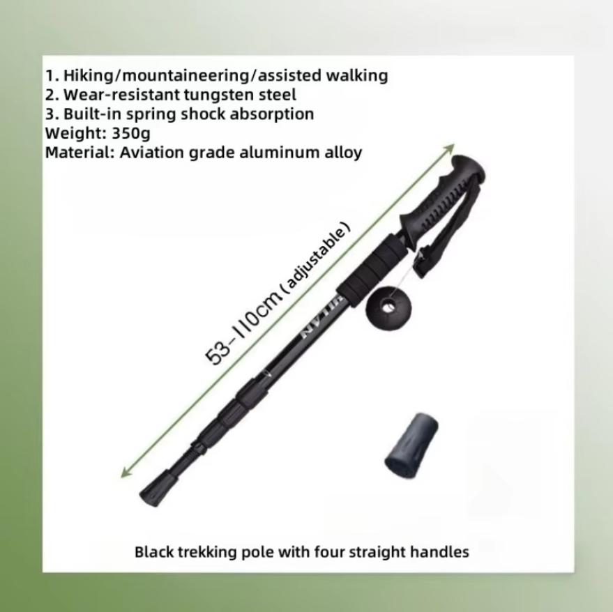 Trekking Poles Shock Absorption Foldable Ultralight Hiking Pole Suitable For Outdoor Camping Mountaineering Backpacking And Trip