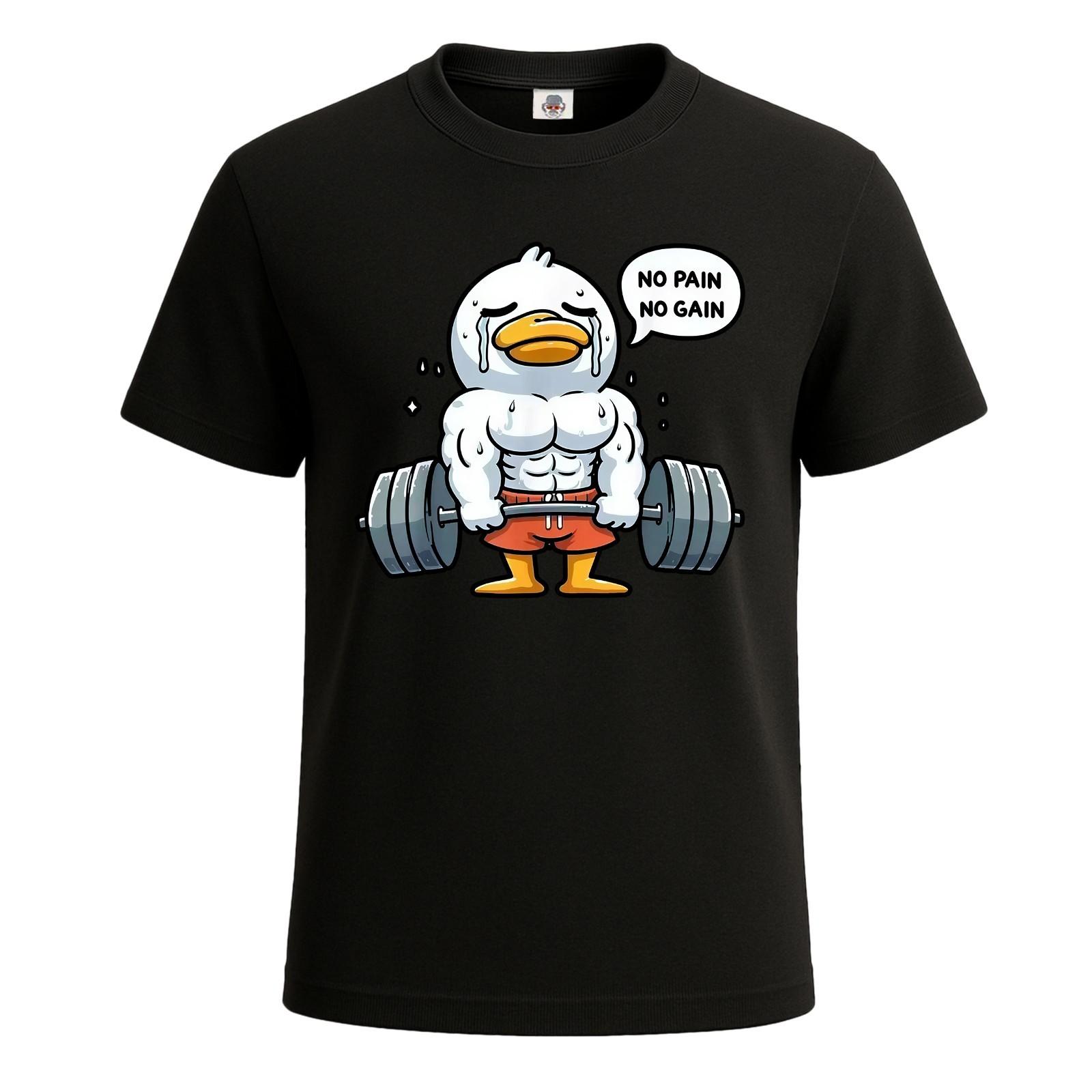 

No Pain No Gain Duck Gym Workout & Fitness Mens Tshirt Novelty Funny Top Tee S разноцветный