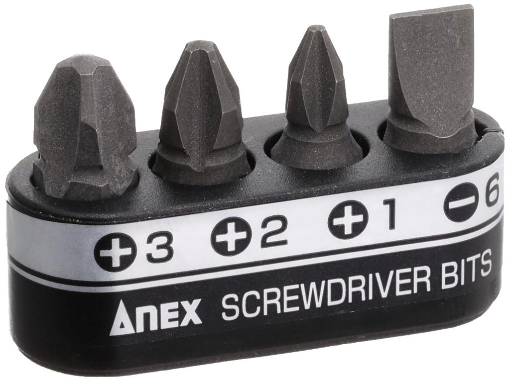 ANEX Starby Interchangeable Wide 62 Screwdriver, Handle, 5-Bit Set, No. (Bulk Purchase, 12-Pack)