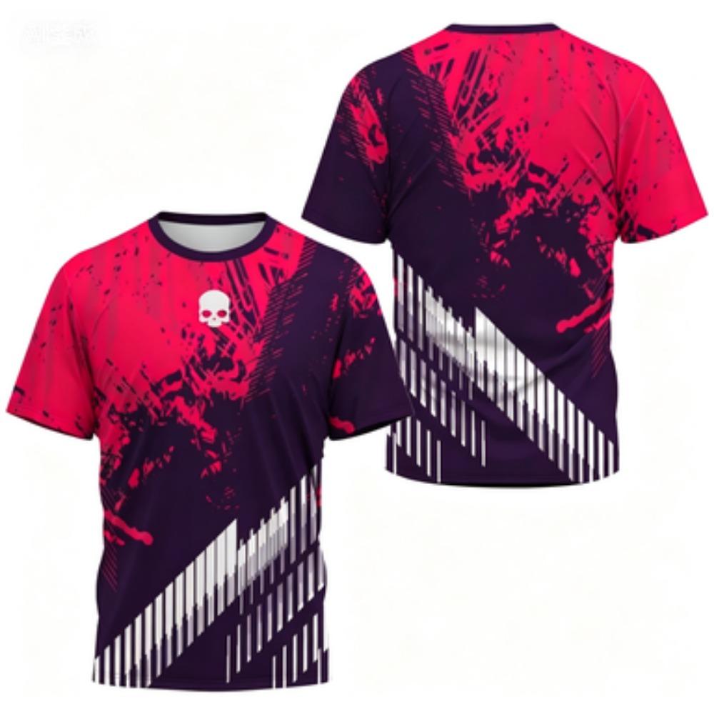 Men's T-shirt Round Neck Short Sleeved Color Printed Tennis Running Casual and Comfortable Outdoor Sportswear Top