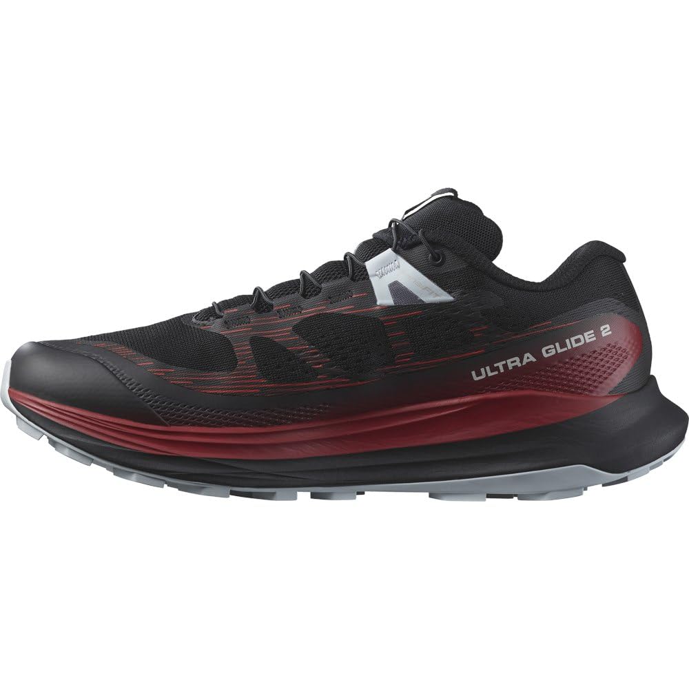 Salomon Ultra Glide 2 Trail Running Size Shoes, Unisex, Black/Biking Red/Pearl Blue, 27.5
