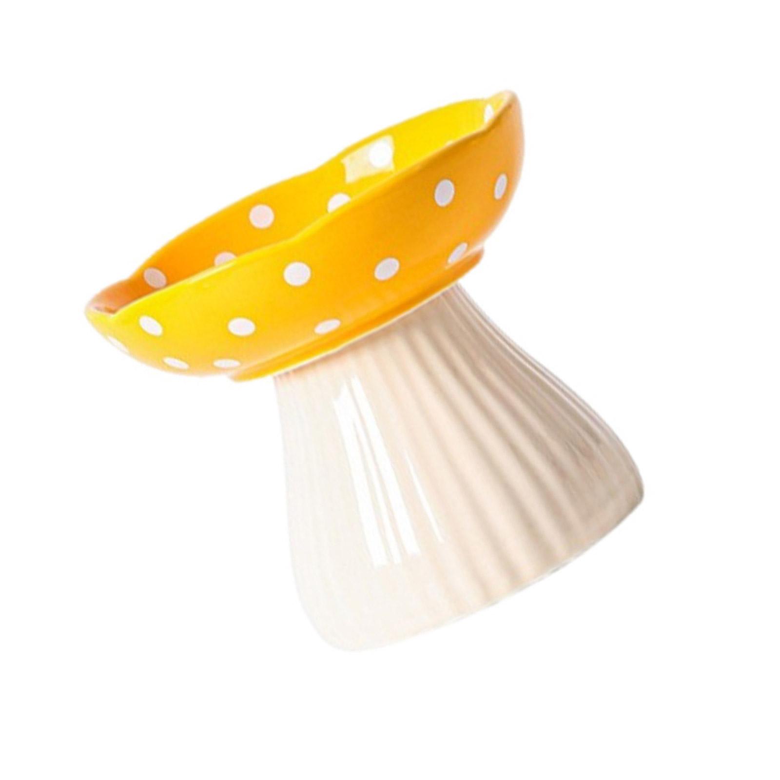 

Миска для кошек в форме гриба с высокой посадкой предотвращает удушье и рвоту. Миска для кормления кошек с рисунком. Подставка ручной работы. жёлтый