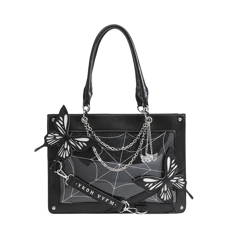 Dark style maze butterfly pain bag Toth girl holding the cross-body bag