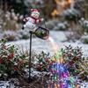 Battery Lighted Sculptures Christmas Garden Stake Light, 3D Santa/Snowman Holding Glowing Cauldron Yard Outdoor Decorative Lighting for