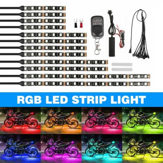 

Motorcycle RGB LED Neon Under Glow Lights Strip ATV Light For Honda