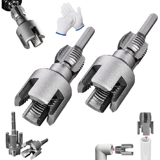 Integrated Internal & External Pipe Threading Tool, 2025 New Pipe Thread Cutting Tool, Pvc Thread Maker Tool for Electric Drill, Pvc Pipe Threading