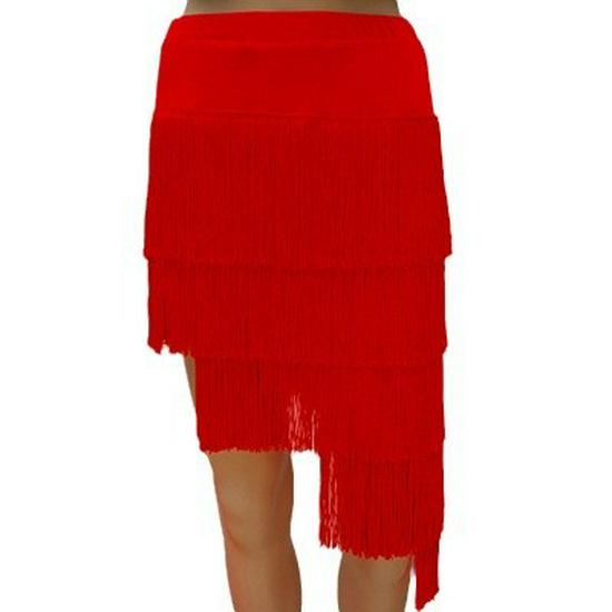 Women's Summer Tassel Square Dance Miniskirt - Irregular Latin Half-Length Skirt