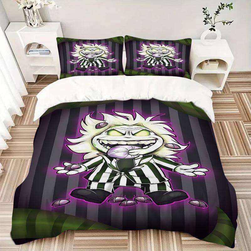 3pcs Beetlejuice Cover Set,Soft Comfortable Duvet Cover,Guest Room (1*Duvet Cover + 2*Pillowcases, Without Core) yy251024059