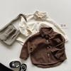 Camisa de Manga Larga Lisa de Otoño para Niños Niñas Cuello Top Blusa Versátil Casual
