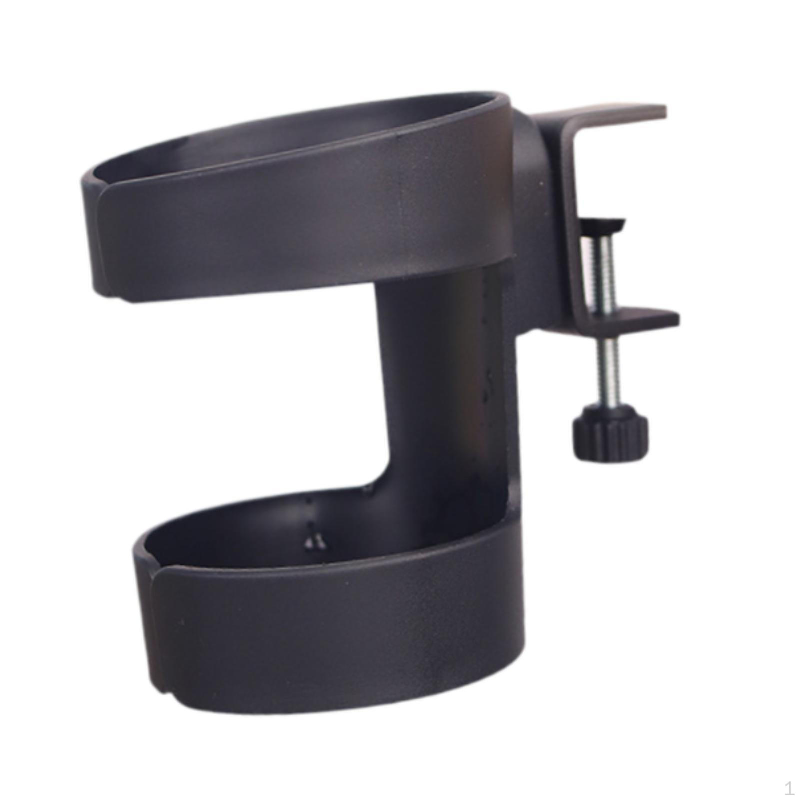 

Clamp on Desk and Bed Cup Holder No Spill Drink Mount Surface Mounting Space Saving Stable Sturdy