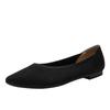Women's Flat Shoes Spring and Autumn Fashion Knitted Breathable Non Slip Rubber Sole Pointed Women Comfortable Casual Boat Shoes