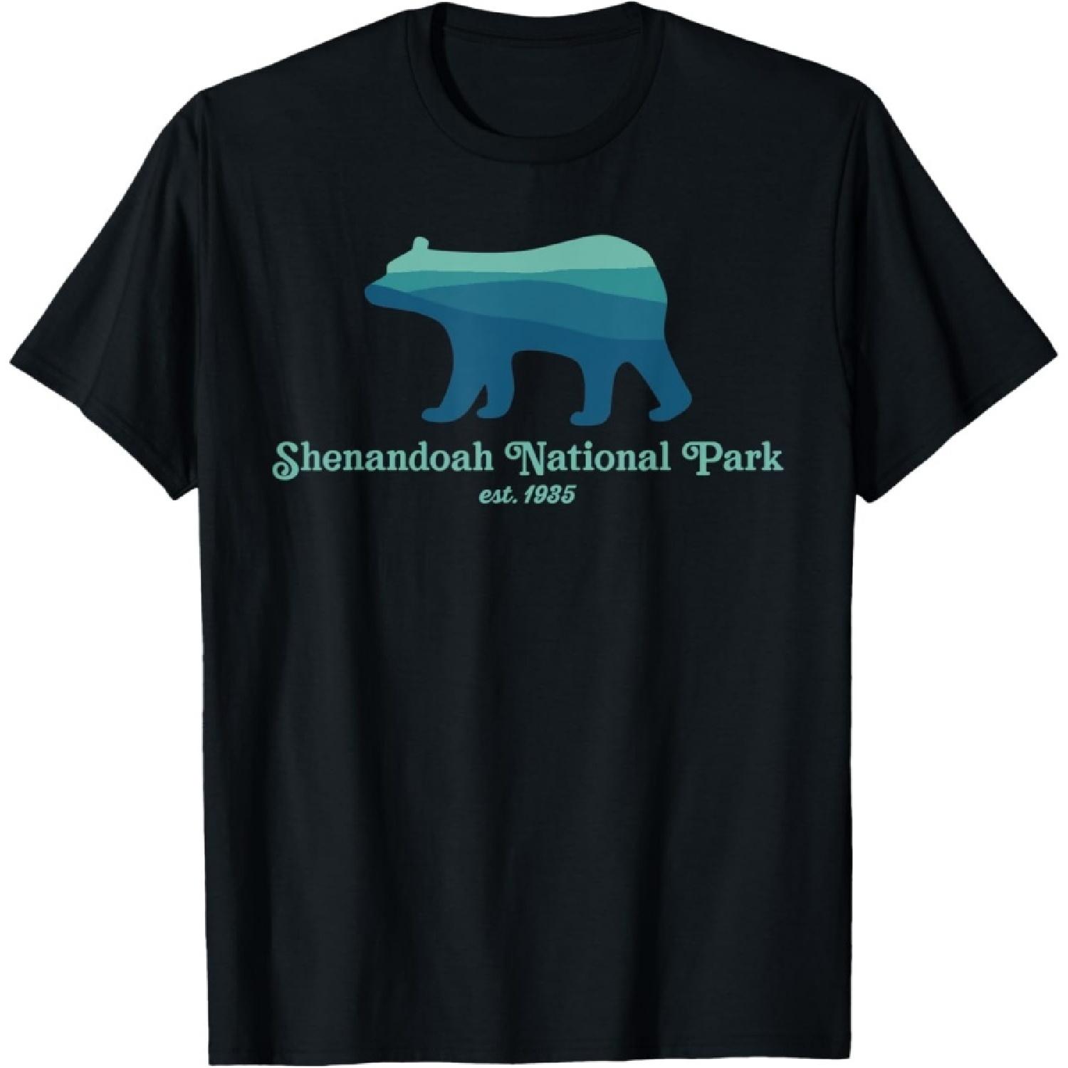 Shenandoah National Park Skyline Bear Appalachian Mountains T-Shirt S