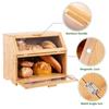 Boîte à pain en bambou à double compartiment et organisateurs de collations Portables pour le stockage de boulangerie et l'utilisation de fournitures de cuisine