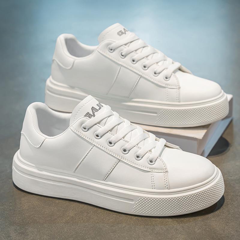 

Мужская обувь высшего качества 2025 года, новые простые туфли на толстой подошве, мужские нишевые универсальные спортивные и повседневные мужские белые туфли 39 белый