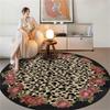 American Style Animal Print Round Rug Decor Home Leopard Tiger Stripe Living Room Carpet Washable Non-Slip Bedroom Chair Mat