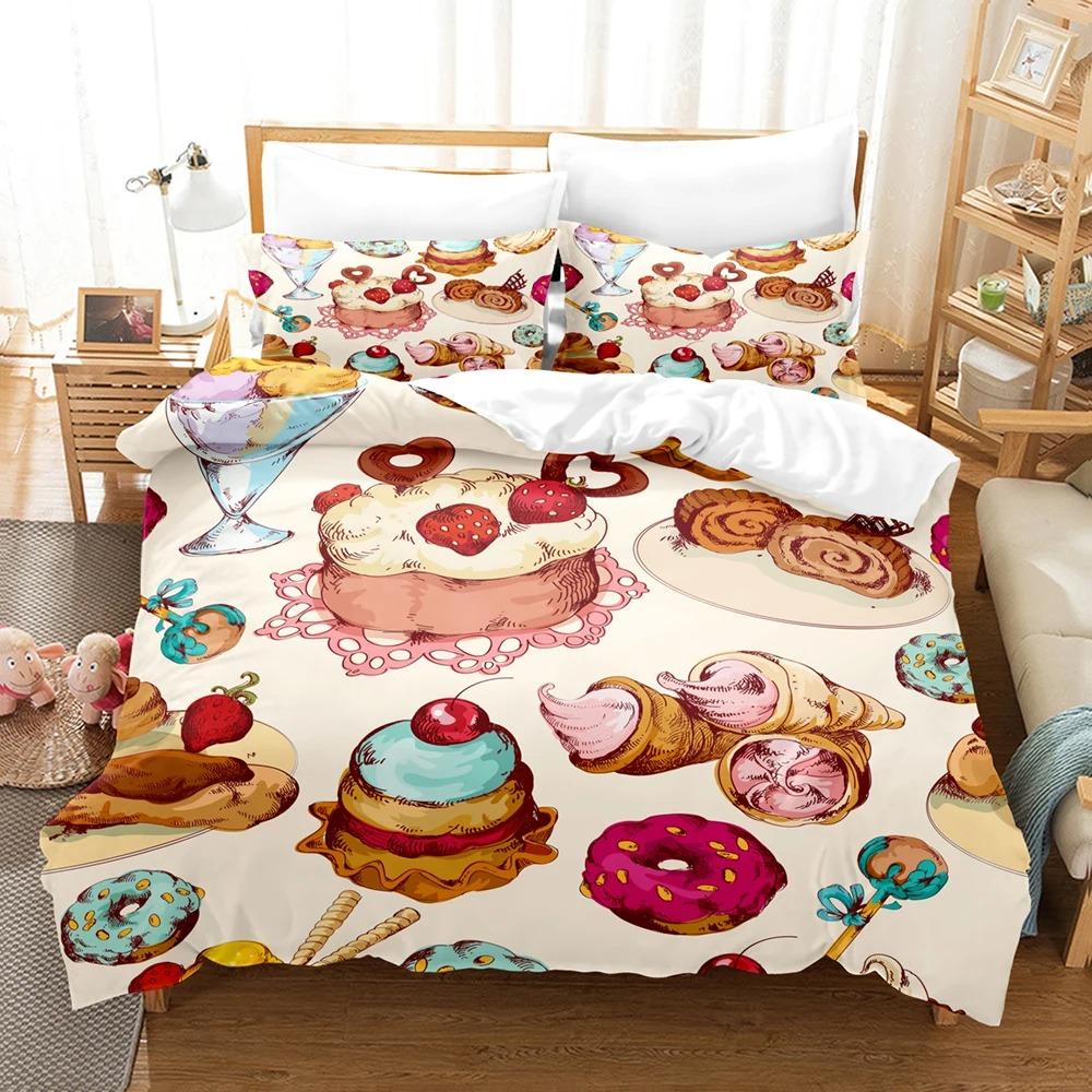 Bedding Set Pink Love Heart Duvet Cover Boys Fashion Quilt Cover Girls Room Cute Sweets Bedding King/Queen Duvet Cover Set
