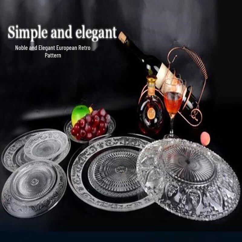 HUIHUADU Round Glass Fruit & Snack Serving Plate