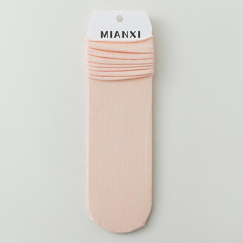 Female Summer Thin Cotton Month Son In The Tube Boneless Pile Socks
