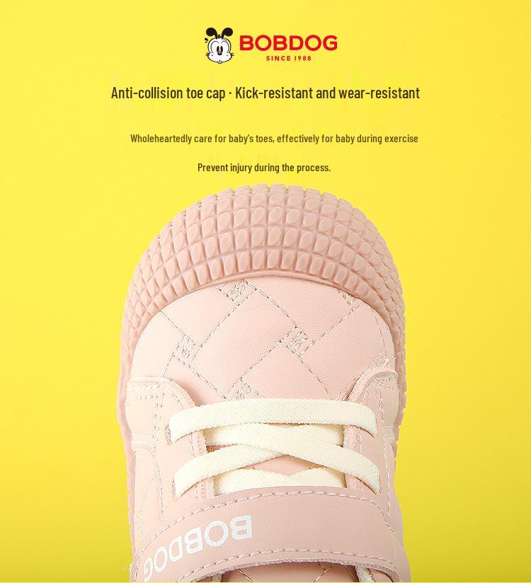 Babu Dou 2026 Frühjahr Leder Kinderschuhe: Weiche Kleinkinderschuhe für Mädchen & rutschfeste Funktions-Babyschuhe für Jungen.