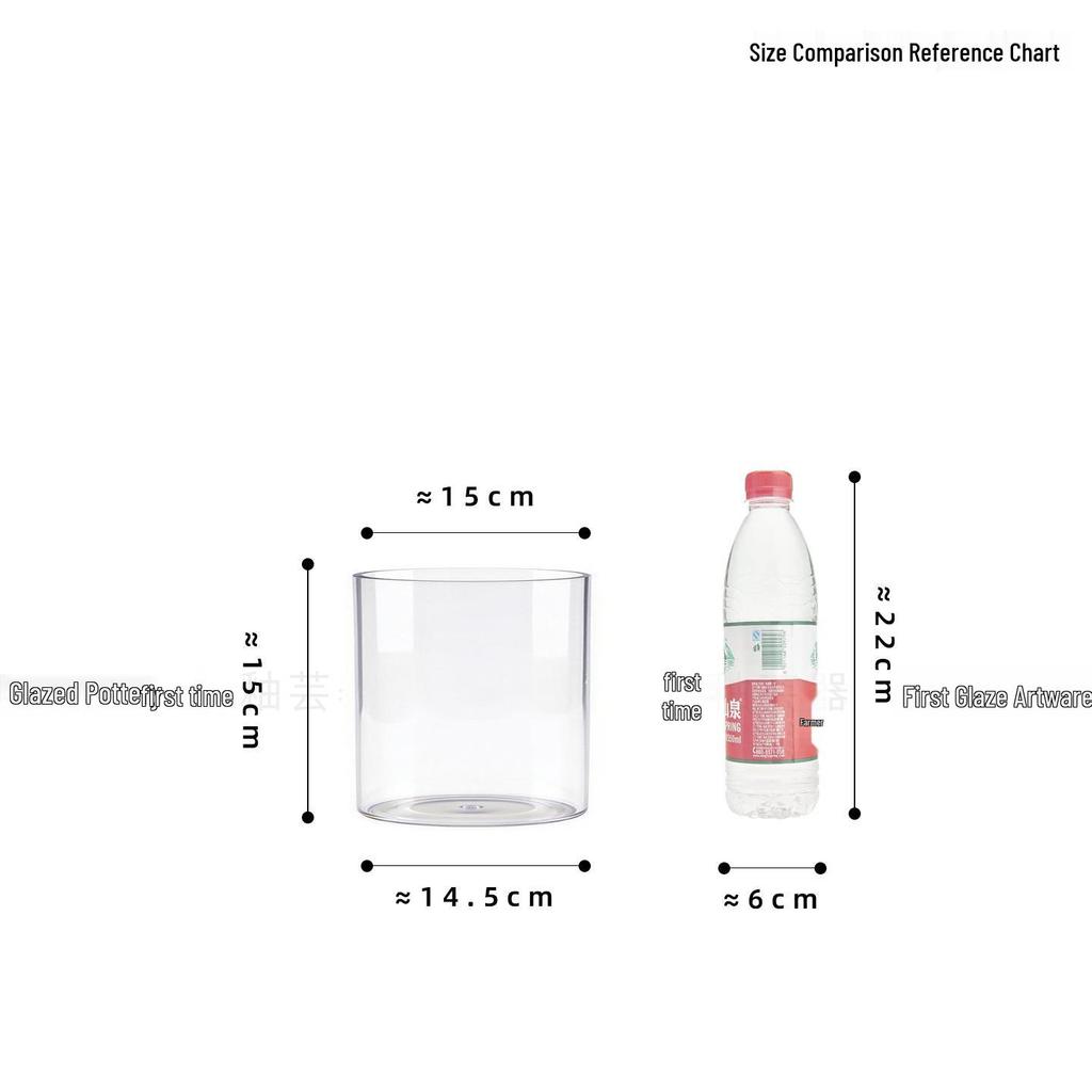 Large Transparent Anti-Drop Flower Vase for Lucky Bamboo - Plastic Imitation Glass Hydroponic Container