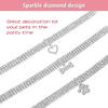 3 Pieces Bling Rhinestones Pet Collars Glitter Pendant Dog Collars Adjustable Crystal Cat Collar Elastic Pet Necklace for Small Pet Cat Dogs Puppy