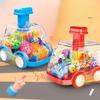 Plastic Inertia Gear Car Toy For Kids With Press Button And Visual Development