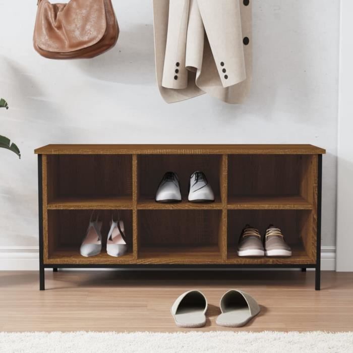 VidaXL Shoe Cabinet Brown Oak 100x35x50cm Engineered Wood 831842