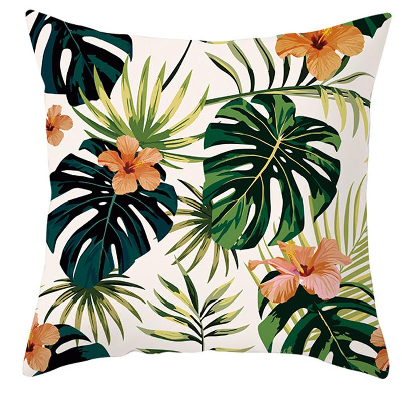 Tropical Plant Printed Pattern Cushion Cover for Home Living Room Sofa Decoration Pillow and Pillowcase