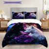 Wolf Pattern Bedding Quilt Set Quilt Cover Pillowcase Home Decoration Birthday Gift (1 * Duvet Cover + 2 * Pillowcase, Without Core)