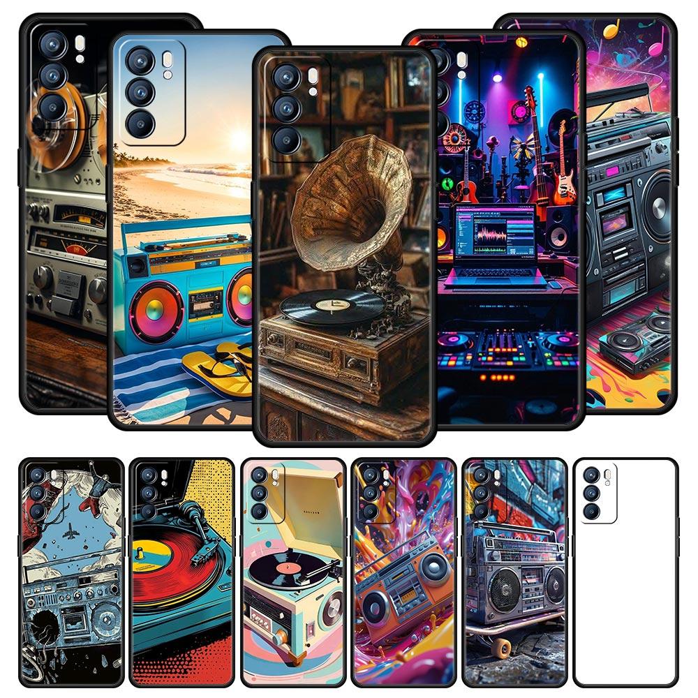 Retro Recording Device Phone Case For Oppo Reno 13 12 11 10 7 F Find X5 X6 A98 A80 A79 A78 A57 A54 A31 A17 Pro 5G Soft TPU Cover