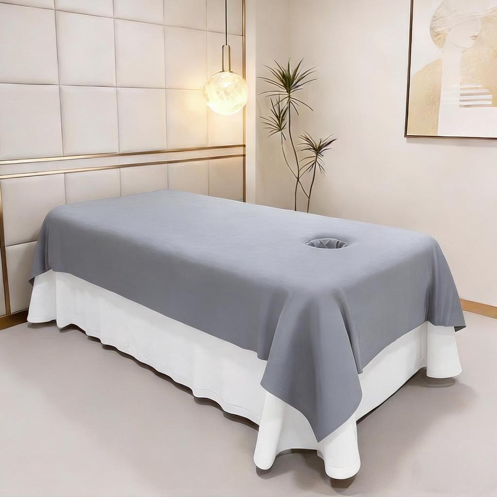 Luxury Stain-Resistant Cotton Salon Bed Sheets - All-Season Universal Bedding Towel for Shampoo Therapy