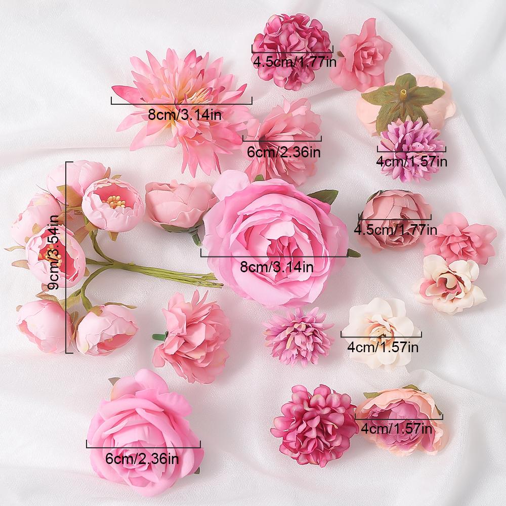 16/17/18/19Pcs Mix Artificial Rose Flower Heads Silk Home Room Table Decor Gift Garden Valentine's Day Decor Wedding Decoration