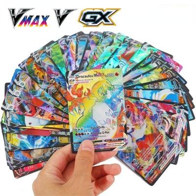 100 Stück Pokemon Karten Glänzende VSTAR GX EX VMAX MEGA TAG TEAM Energie Trainer Glurak Pikachu Sammlung Kampfkarten S28