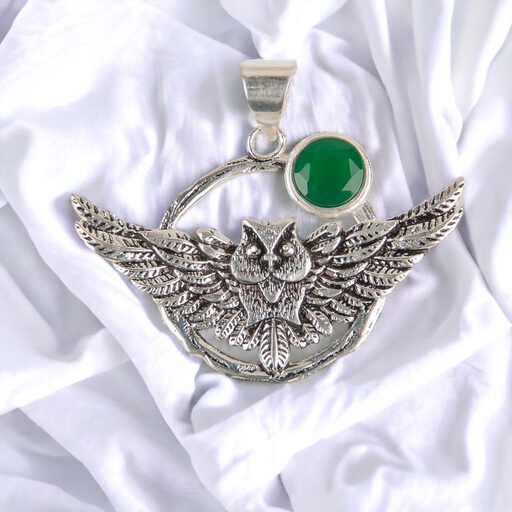 Natural Gemstone 925 Solid Silver Designer Jewelry Pendant 1.48" Christmas Gift CP-17