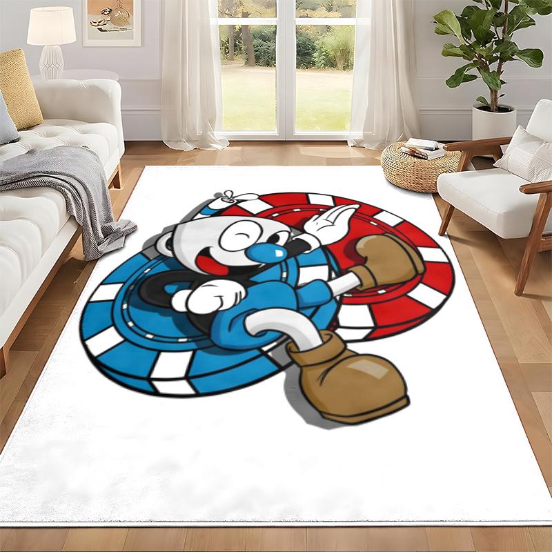 Cuphead Carpet Door Mat for Living Room or Bedroom Protective Mat Under Chair Office Decoration Christmas Gift Birthday Present