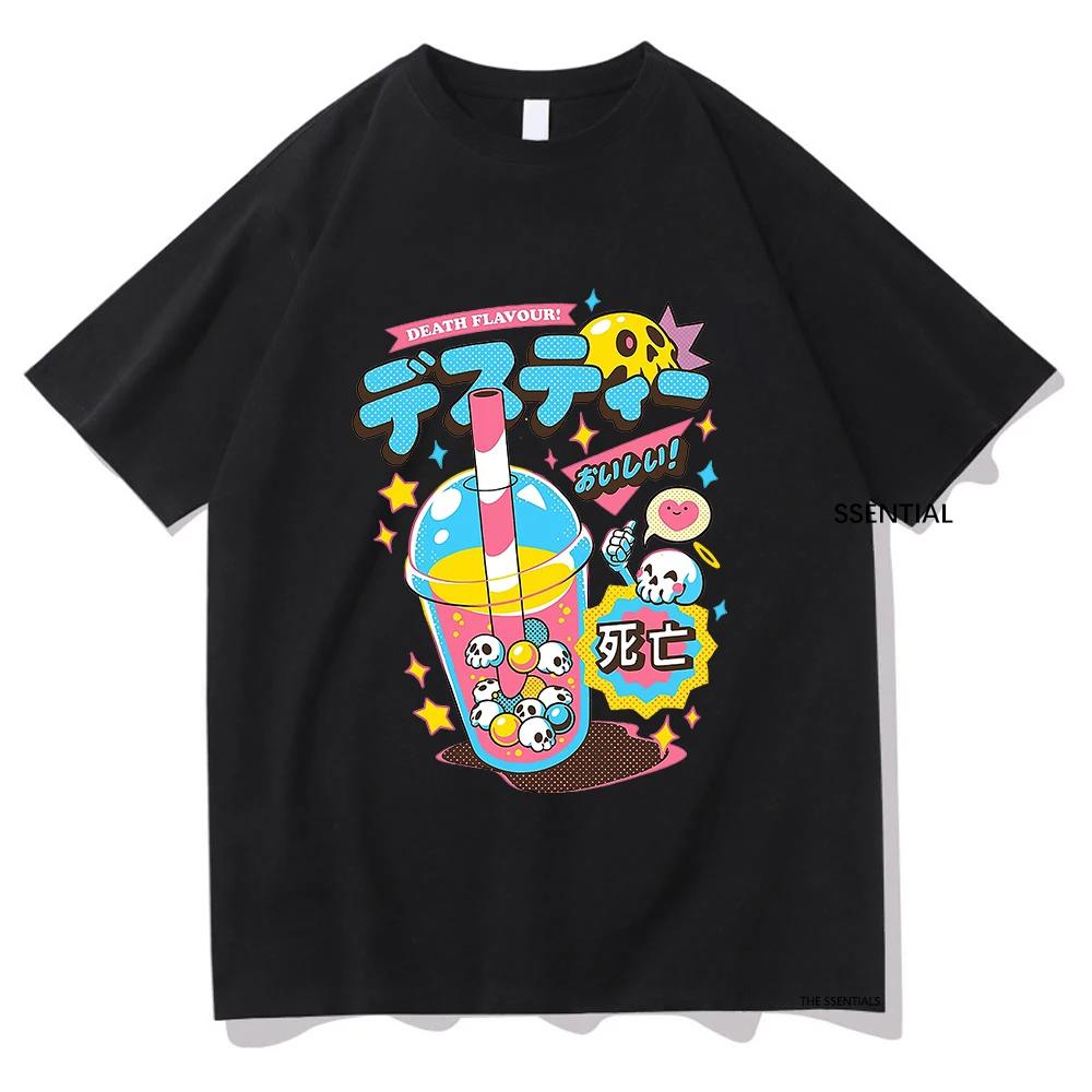 

Футболка Death Tea Смешная Мужская/Женская Одежда Харадзюку Эстетика Футболка Унисекс Хип-Хоп Одежда Уличная Одежда Винтажные Хлопковые Топы XXXXL
