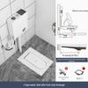 Compact Ceramic Squat Toilet with Flip Lid and Cover Plate