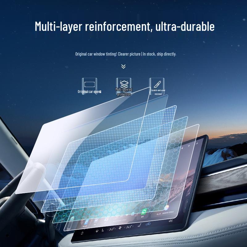 Gehärtetes Glas Displayschutz für 25 Dongfeng Haohan/Fengshen L7 Modelle - Zentralsteuerung, Instrumententafel und Schutz für das Autoinnenraum
